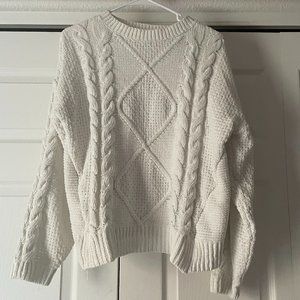 White Patterned Sweater